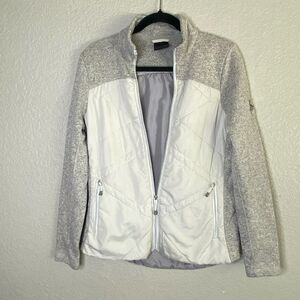 ZeroXposur Quilted Softshell Jacket – White & Gray – Size S